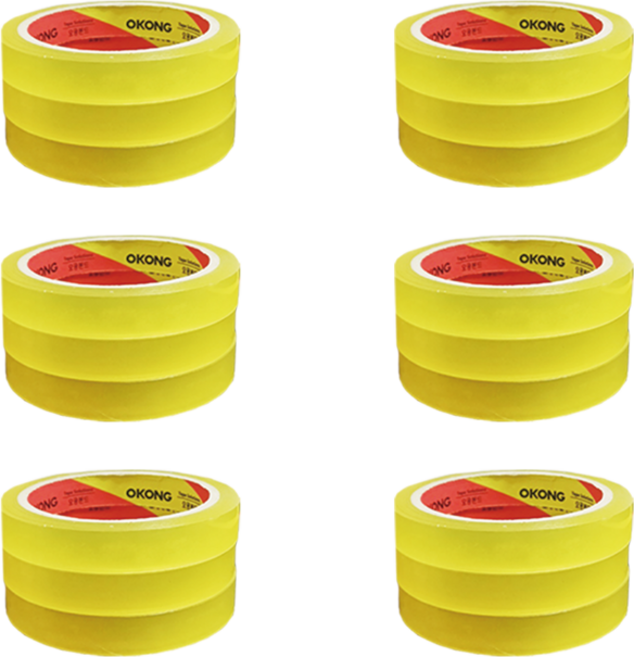 오공 중포장 문구 물레방아 리필용 사무용 OPP테이프 16mm x 20m, 투명, 18개