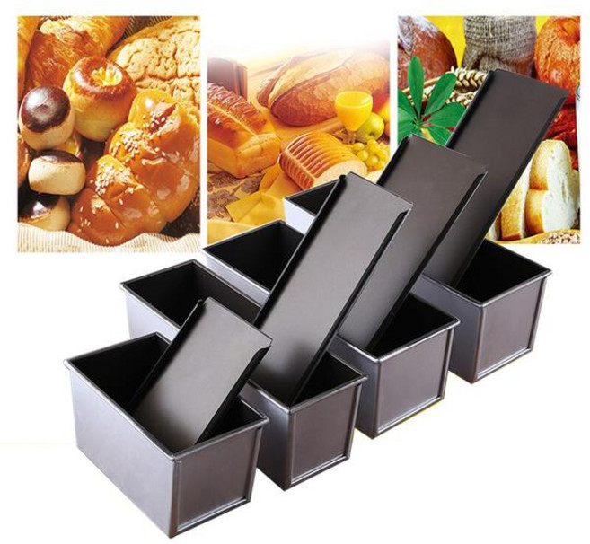 식빵틀 합금 논스틱 코팅 박스 빵 로프 팬 몰드 베이킹 도구 판지 포장 450g 750g, 900g, 1개