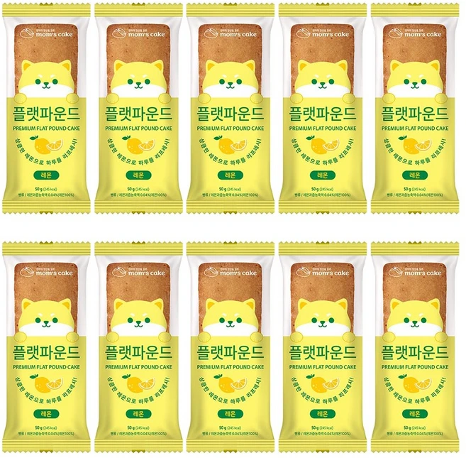 [맘스케이크] 플랫파운드 레몬맛, 10개, 50g - 쿠팡