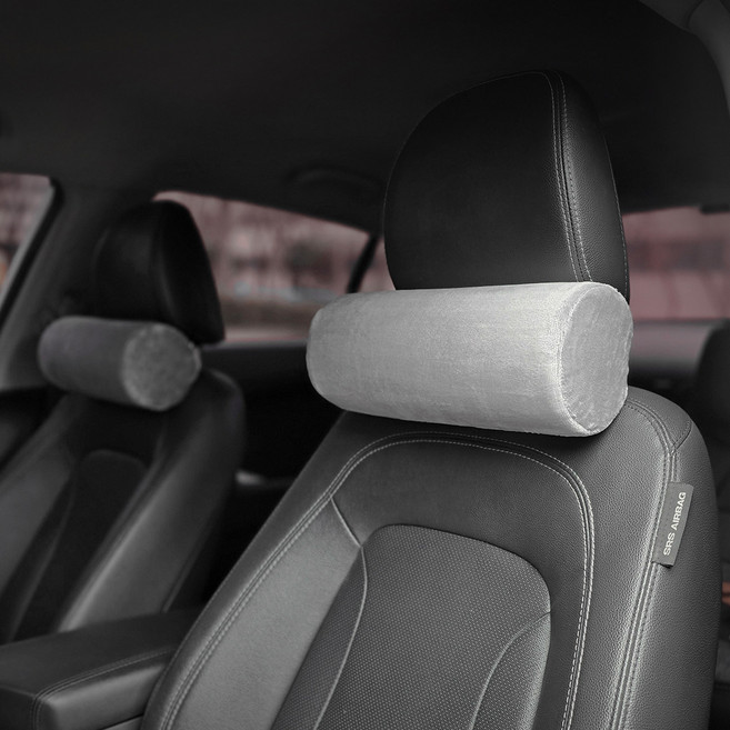 브로브 부드러운 차량용 메모리폼 목쿠션, 그레이, 4개