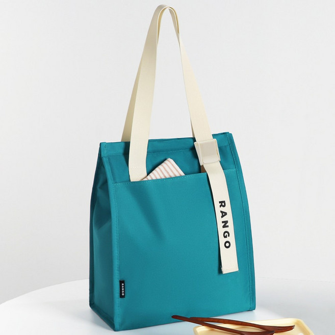 랑고 브리즈 숄더형 멀티 보냉가방 도시락가방, 블루그린