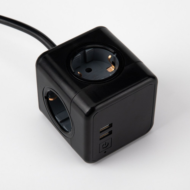 파워큐브V2 통합 스위치 usb멀티탭 4구 3m 고용량멀티탭 멀티콘센트 디자인멀티탭 USB콘센트 멀티텝 대용량멀티탭 고전력멀티탭 예쁜멀티탭 인테리어멀티탭 컬러멀티탭, 블랙 / USB 익스텐디드 3m, 1개