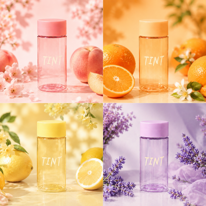 리코랩 눈금표시 물병 트라이탄 에코젠 틴트 보틀 350ml 4종세트, 4종색상, 1세트