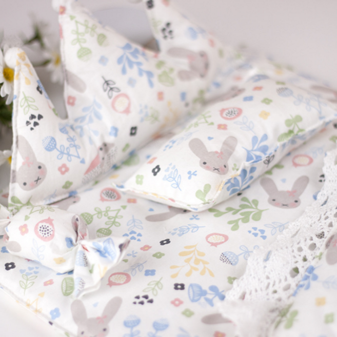 티니숲속 20cm 인형옷 잠옷 안대 침구 세트 무속성 아이돌 인형 꾸미기, 1개, 블루 파라다이스 침구 5종 세트