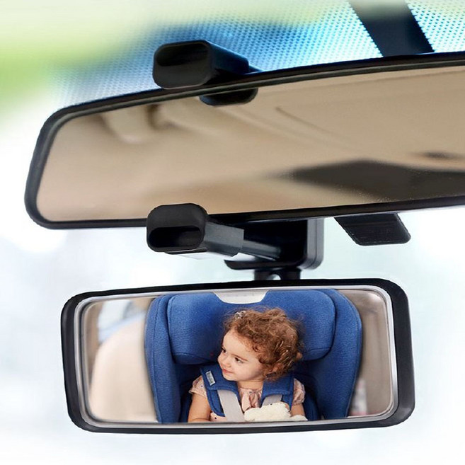 벤투로스 유아 실내 안전 룸미러 차량용 와이드 보조 후방 거울, 1개, 블랙