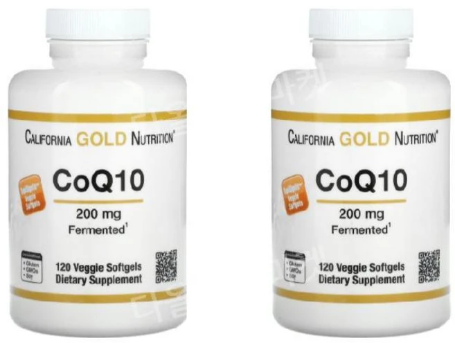 (1+1 기획전) 캘리포니아 골드 뉴트리션 코엔자임 Q10 200mg 베지소프트젤 120정 코큐텐 타피오카 Sunflower CoQ10 유비퀴논 해바라기레시틴 유비데카레논 홍화유, 2개 - 쿠팡