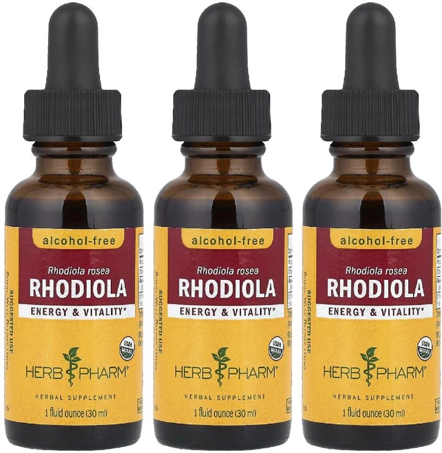 허브팜 액상 홍경천 효능 추출물 Rhodiola 알코올 무함유 838mg 30ml 3병, 120g - 쿠팡