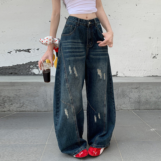 대박난박양 데미지 벌룬 청바지