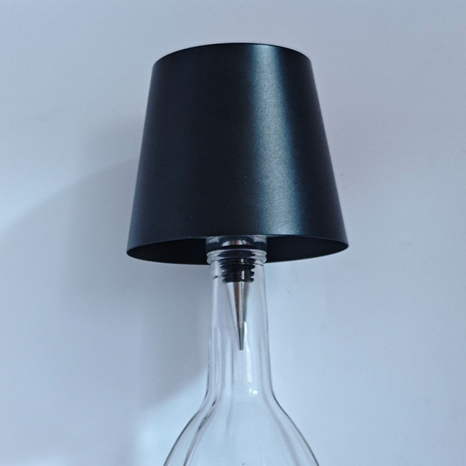 可充電觸控酒瓶檯燈 簡約創意LED燈, 經典款—黑色 嵌入式鐵藝款—三色調光 無極調光