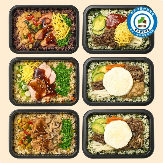 굿스푼 저당 비빔밥&솥밥 혼합 6종 6팩 도시락 세트 임당 당뇨 식단 배달 닭가슴살 단백질 덮밥, 비빔밥 솥밥 혼합 6종 6팩, 300g