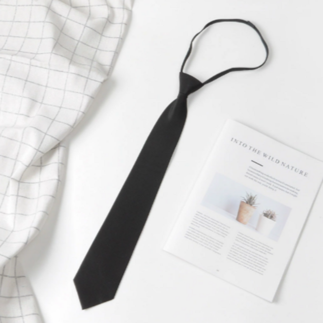 남성용 정장 출근용 직장인 비즈니스 자동 지퍼 넥타이