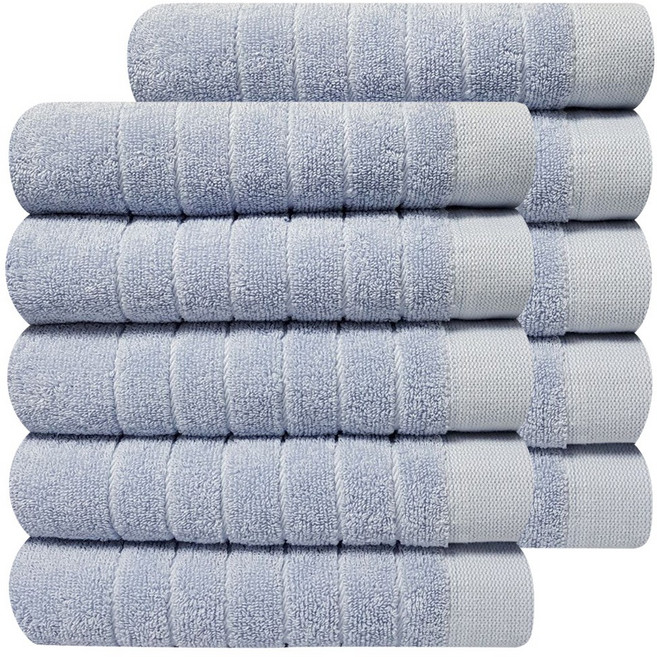 호텔수건 170g 블루라인 30수 코마사, 연블루+연블루, 10개