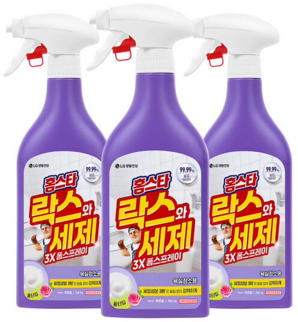 홈스타 락스와 세제 스프레이 후로랄, 500ml, 3개