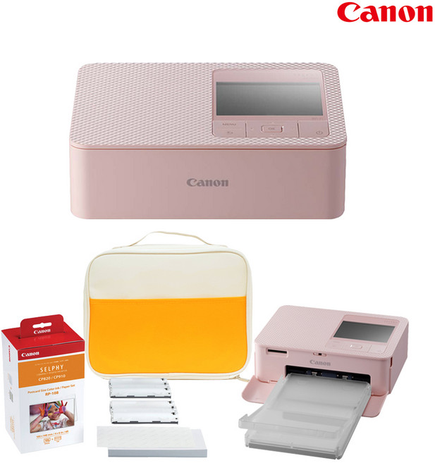 캐논 셀피 CP1500+인화지 RP-108매+파스텔 가방 패키지 포토프린터 사진 인화기 / 5시이전당일출고 /포토프린터 사진, 핑크, 핑크