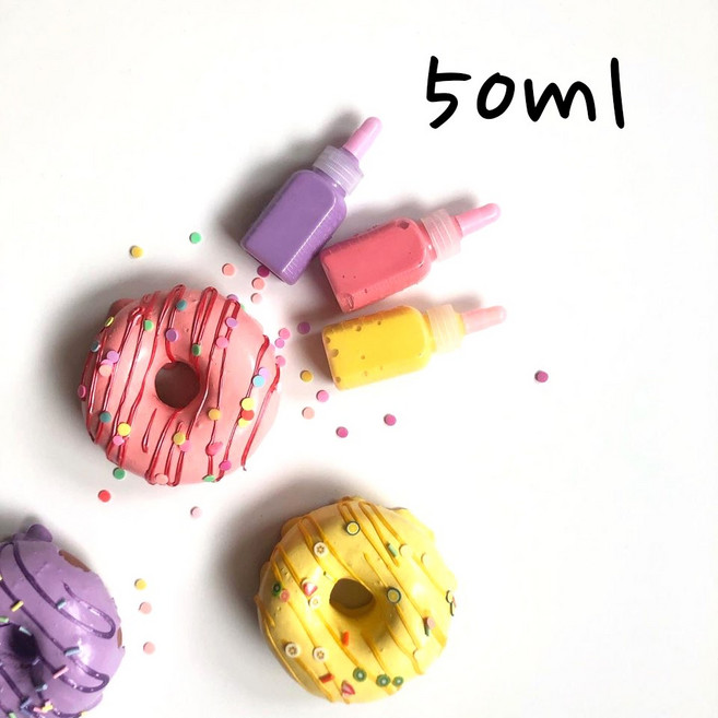 뭉크뭉크 데코시럽 50ml 전문가용 31칼라 모형시럽 음식 미니어처 만들기, 진노랑, 1개