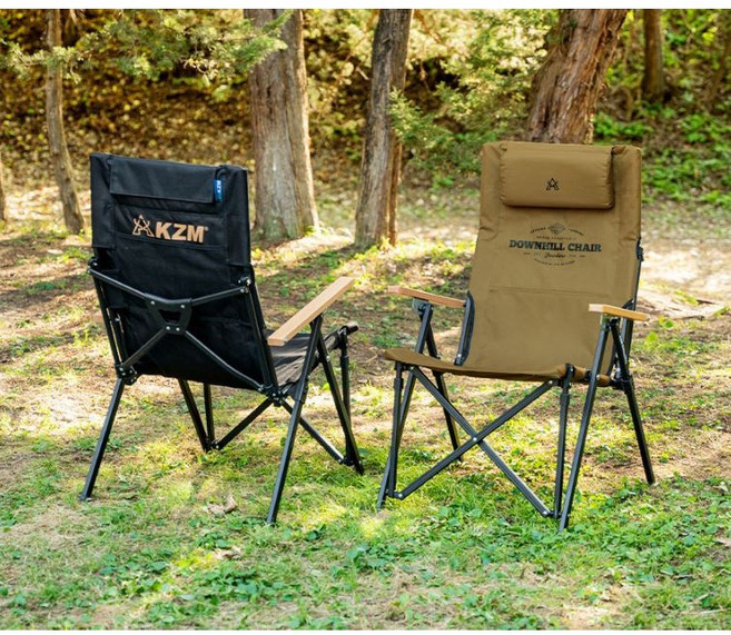 카즈미 다운힐체어 캠핑용의자 릴렉싱체어 4단, 골드, 1개