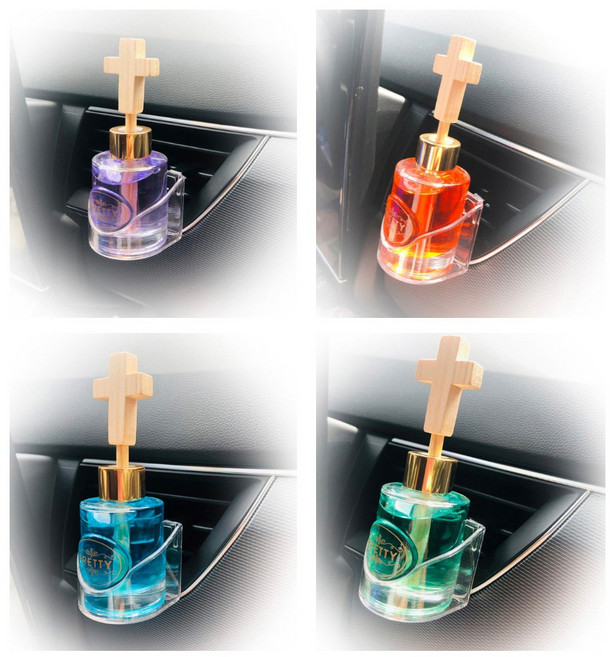 나무십자가 스틱 우드볼증정 차량용 프리티 디퓨저 방향제 4종, 블랙체리, 1개