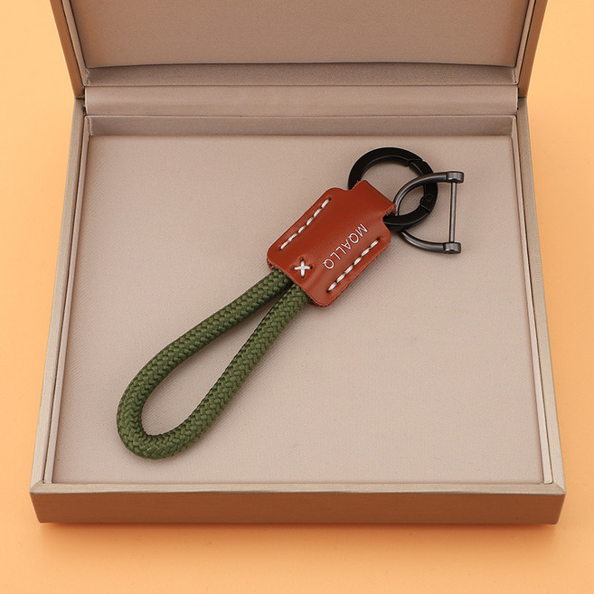 럭키 칩 행운을 위한 엮은 자동차 열쇠고리 장식 체인 다중 링 책가방 장식 커플 고급스러움 남녀, 녹색 벨벳 로프