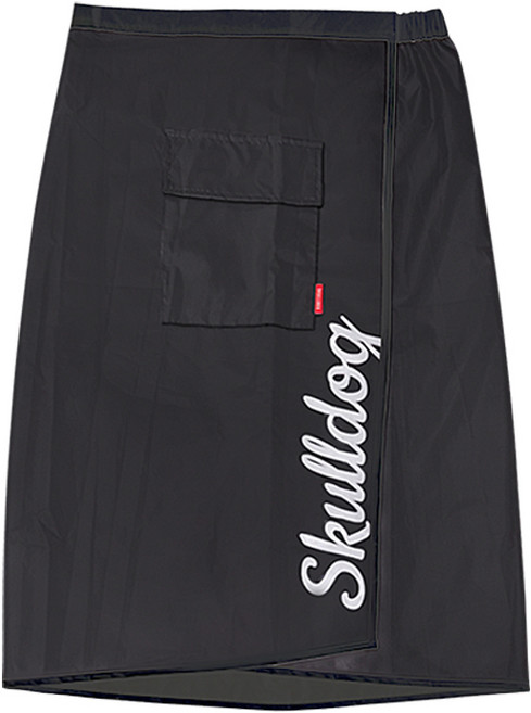 스컬독 남녀공용 골프 비치마 주머니 있는 초경량 레인 스커트 우비 비옷 레인코트 바람막이 케이프, 1개, 블랙