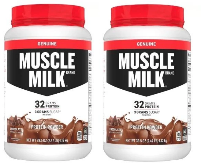 머슬밀크 제뉴인 프로틴 파우더 초콜릿맛 Muscle Milk Genuine Protein Powder, 2개, 1.12kg - 쿠팡
