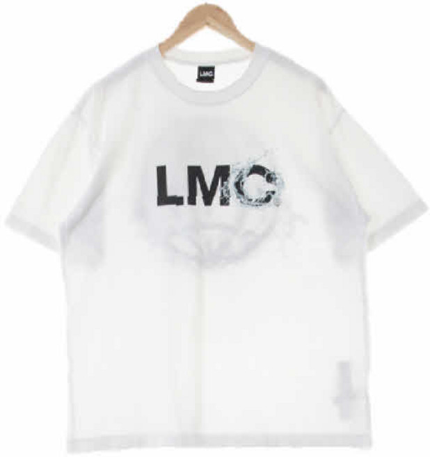 엘엠씨 1302 lmc 화이트 프린팅 면 물결지구크루넥반팔티 [L]