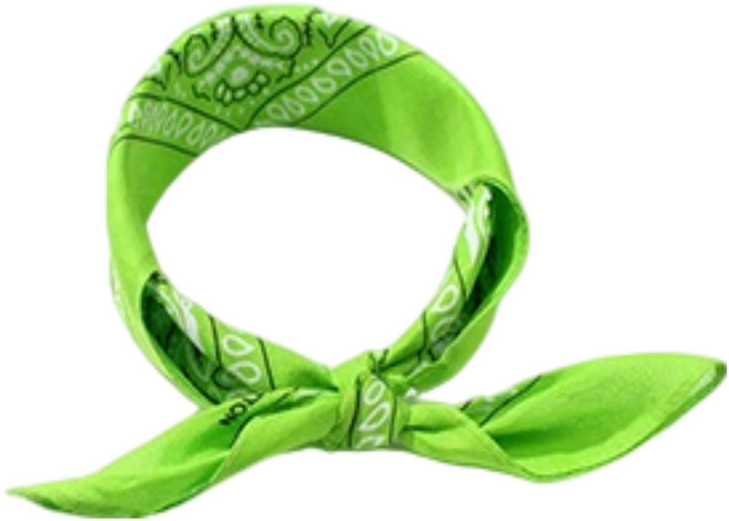 룩템 단체 야유회 손수건 반다나 스카프 산악회 여행 콘서트 체육 대회 운동 행사 소품, 연두