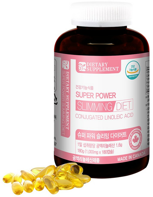 내츄럴365 캐나다 슈퍼파워 슬리밍다이어트 CLA 3개월분, 1개, 180정