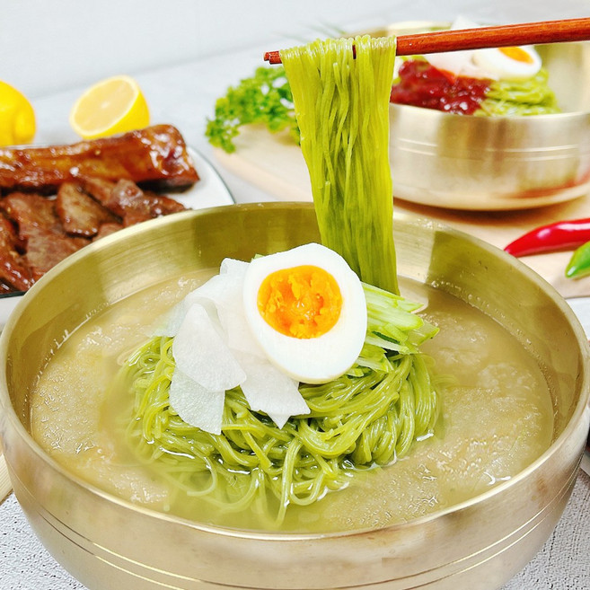 [천지푸드] 동치미 물 냉면 칡냉면 뽕잎냉면 비빔 양념장 육수 밀키트 10인분세트, 1개