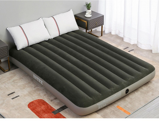 인텍스 듀라빔 에어매트 Fiber-Tech 공법 캠핑매트 다크그린 야외 매트