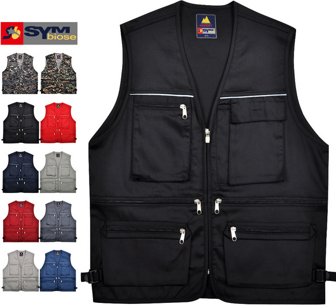 남성 10색 건빵 면 TC 사계절 멀티 작업 주머니 조끼 반사띠 펜꽂이 단체복 낚시 등산 레져 배달