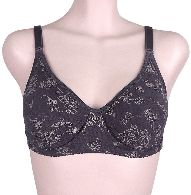 필굿 여성 오가닉 순면 인견 나염 노와이어 노몰드 브라 뽕없는 브라 패드 일체형 A컵 B컵 여름용 빅사이즈까지