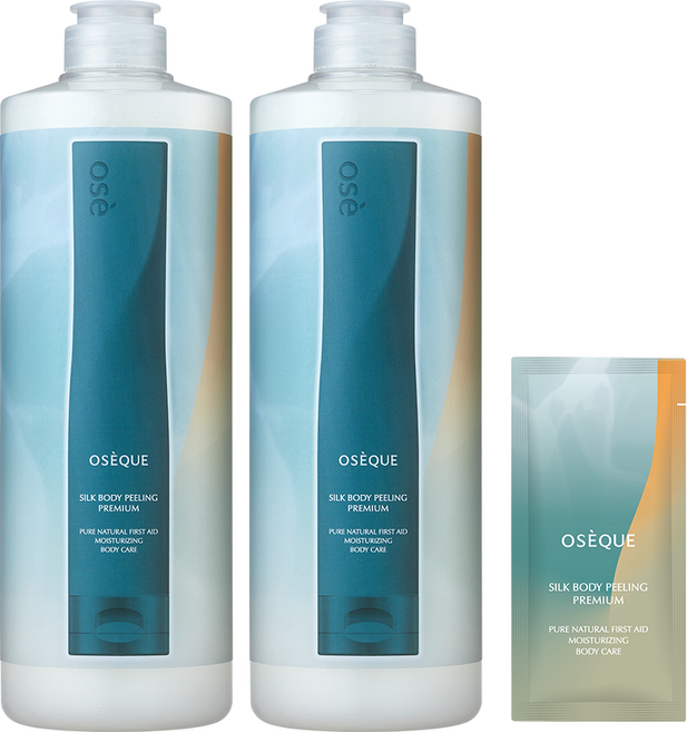 [오제끄 본사] 대용량 실크 바디 필링 프리미엄 대용량 1000ml 1+1 [2개], 1L, 2개