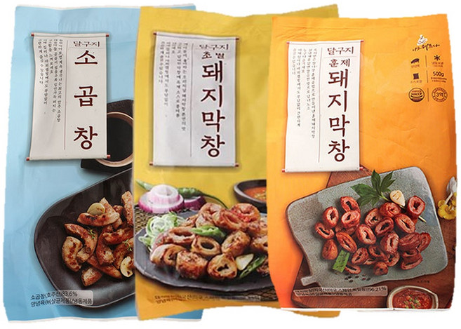 달구지푸드 달구지막창 모듬 3팩 (초벌돼지막창 훈제돼지막창 소곱창), 3개