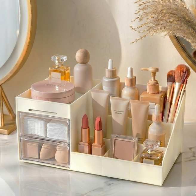 린홈 다용도 화장품 립스틱 정리함 정리대, 1개, cream