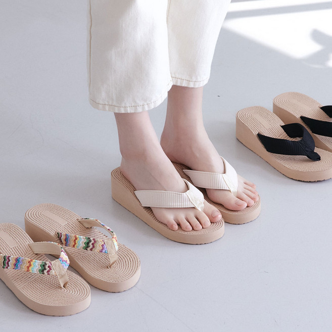 스타앤코 여성 통굽 쪼리 키높이 5cm