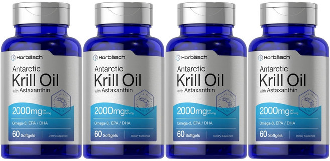 HORBAACH 호바흐 크릴오일 알티지 오메가3 EPA DHA 60소프트젤, 4개, 60정