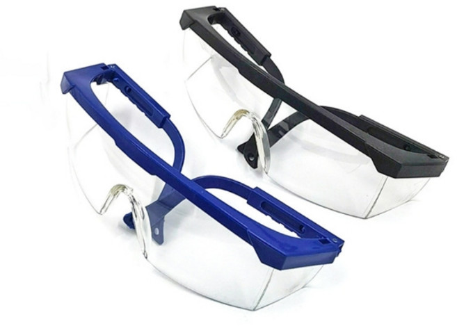 [어반굿즈] 스포츠 물놀이 작업용 투명 안경 눈보호 보안경 2P, 2개, 블랙+블루
