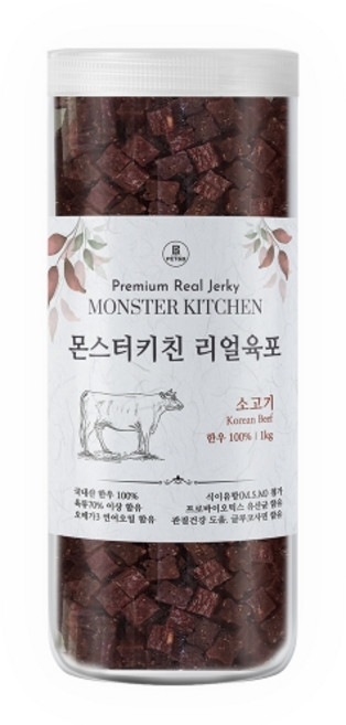 몬스터 치킨 리얼육포 강아지 생고기 대용량 져키육포 대용량 실속 상품 치킨 덕 육포 간식, 소, 3개