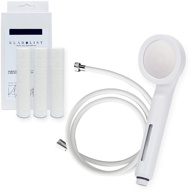 클라리스트 반영구헤드 필터샤워기 + 리필필터(1box) + 샤워호스(2m) 세트, 1개