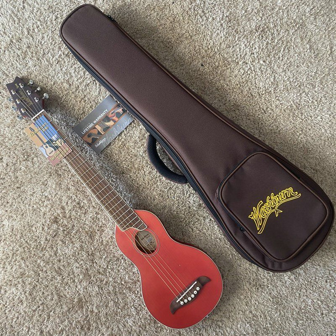 Washburn 어쿠스틱 기타 34인치 연습용 미니기타 입문용, 레드, 1개
