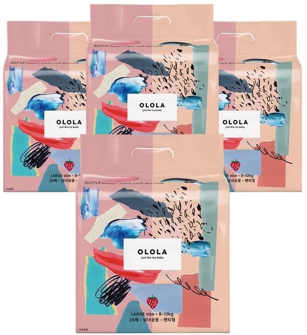 OLOLA 스킨핏 팬티형 기저귀 남녀공용, 대형(L), 104매