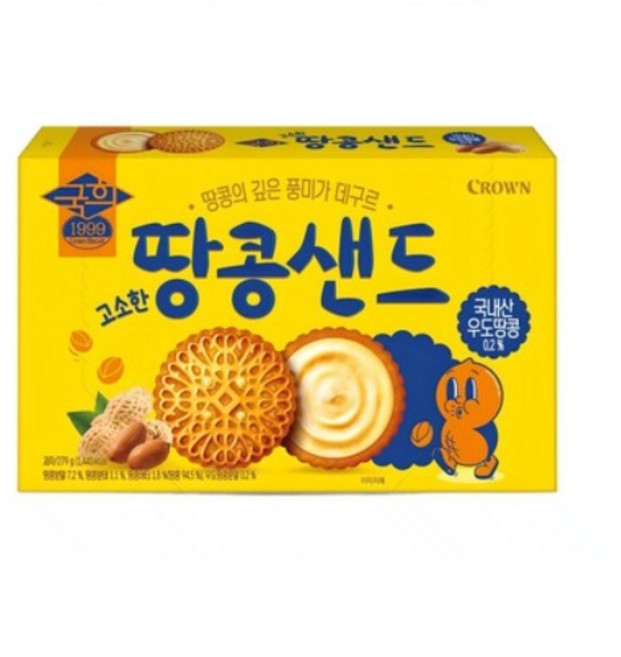 크라운 고소한 땅콩샌드, 279g, 1개