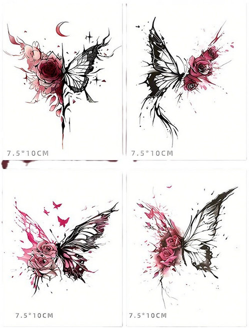 제이지스튜디오 타투스티커 4매입, 1개, 나비