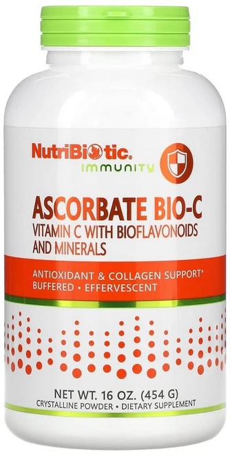 뉴트리바이오틱 이뮤니티 아스코베이트 Bio-C 바이오플라보노이드 미네랄 함유 비타민C 454g (16oz), 16 Ounce, 1개 - 쿠팡