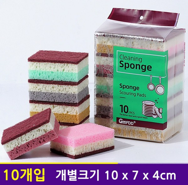 치프몰 무흠집 고거품 해초 스펀지 수세미, 1세트, 10개입