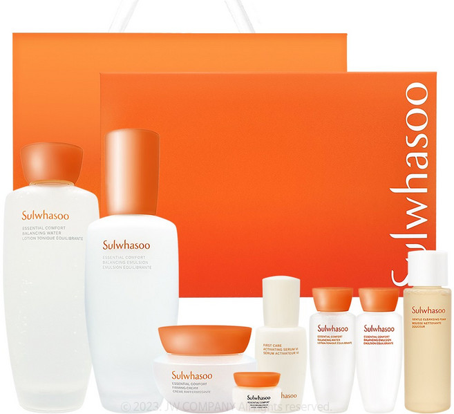 NEW 설화수 자음 2종 세트 쇼핑백 포함 (자음수150ml 자음유액125ml 자음수15ml 자음유액15ml 윤조에센스8ml 순행클렌징폼25ml 탄력크림15ml 탄력크림5ml), 1세트