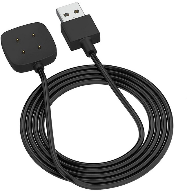 Fitbit Versa 3 & 4/ Sense 1 & 2용 충전기 충전 케이블 교체용 USB 코드 독 어댑터 마그네틱 3.3ft Smartw, 01 빠른, 01 Black, 1개