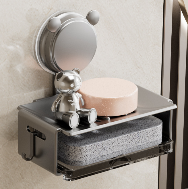 비브온 무타공 욕실 세면대 비누 받침대, 2개, 그레이