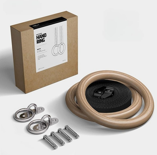 우드짐링 벽걸이형 크로스핏 운동 기계체조 링운동 손잡이 철봉링 체조링, 28. 230x28mm