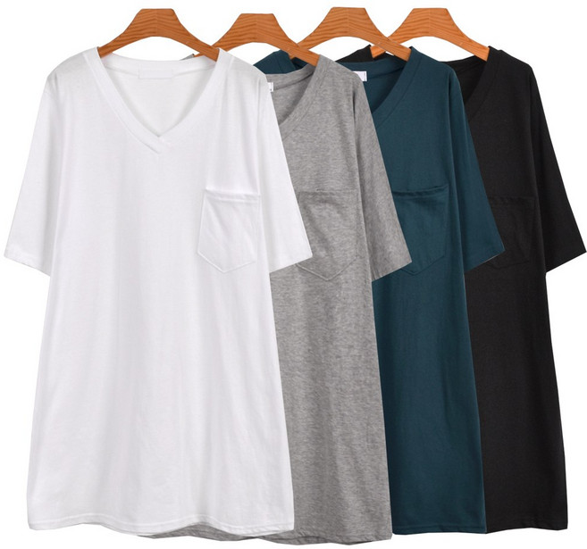 마마걸 주머니브이넥반팔 빅사이즈